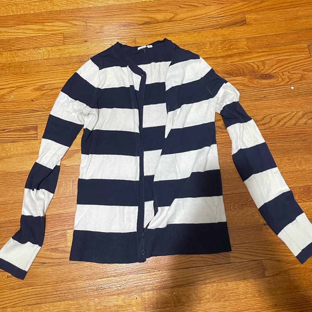 GAP Striped navy and white cardigan